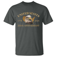 USA 250th Anniversary T Shirt American Map Patriotic 1776-2026 America 250