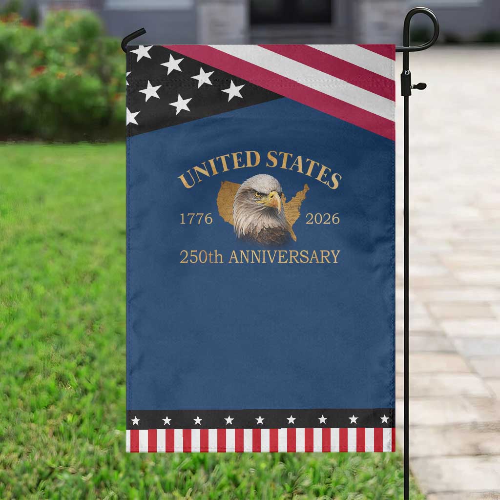 USA 250th Anniversary Garden Flag American Map Patriotic 1776-2026 America 250
