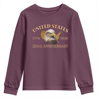 USA 250th Anniversary Youth Sweatshirt American Map Patriotic 1776-2026 America 250