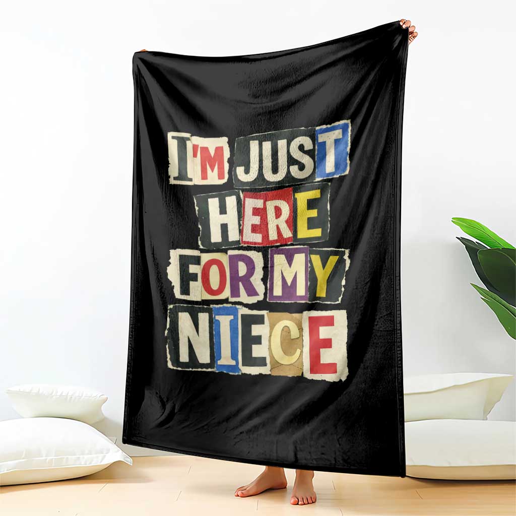 Im Just Here For My Niece Throw Blanket Trendy Aunts Letter Print Vintage