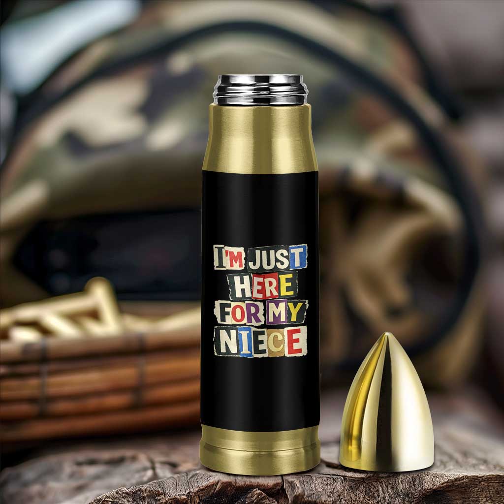 Im Just Here For My Niece Bullet Tumbler Trendy Aunts Letter Print Vintage