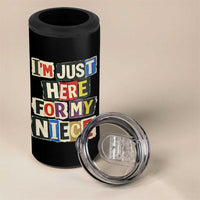 Im Just Here For My Niece 4 in 1 Can Cooler Tumbler Trendy Aunts Letter Print Vintage