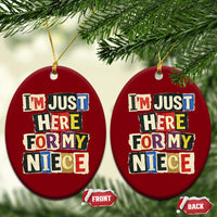 Im Just Here For My Niece Ceramic Ornament Trendy Aunts Letter Print Vintage