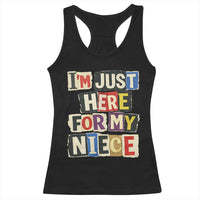 Im Just Here For My Niece Racerback Tank Top Trendy Aunts Letter Print Vintage