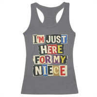 Im Just Here For My Niece Racerback Tank Top Trendy Aunts Letter Print Vintage