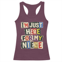 Im Just Here For My Niece Racerback Tank Top Trendy Aunts Letter Print Vintage