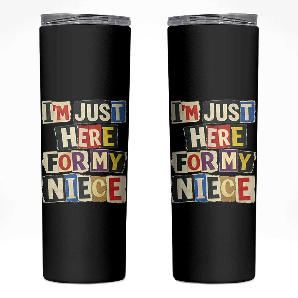 Im Just Here For My Niece Skinny Tumbler Trendy Aunts Letter Print Vintage