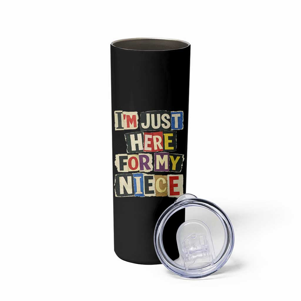 Im Just Here For My Niece Skinny Tumbler Trendy Aunts Letter Print Vintage