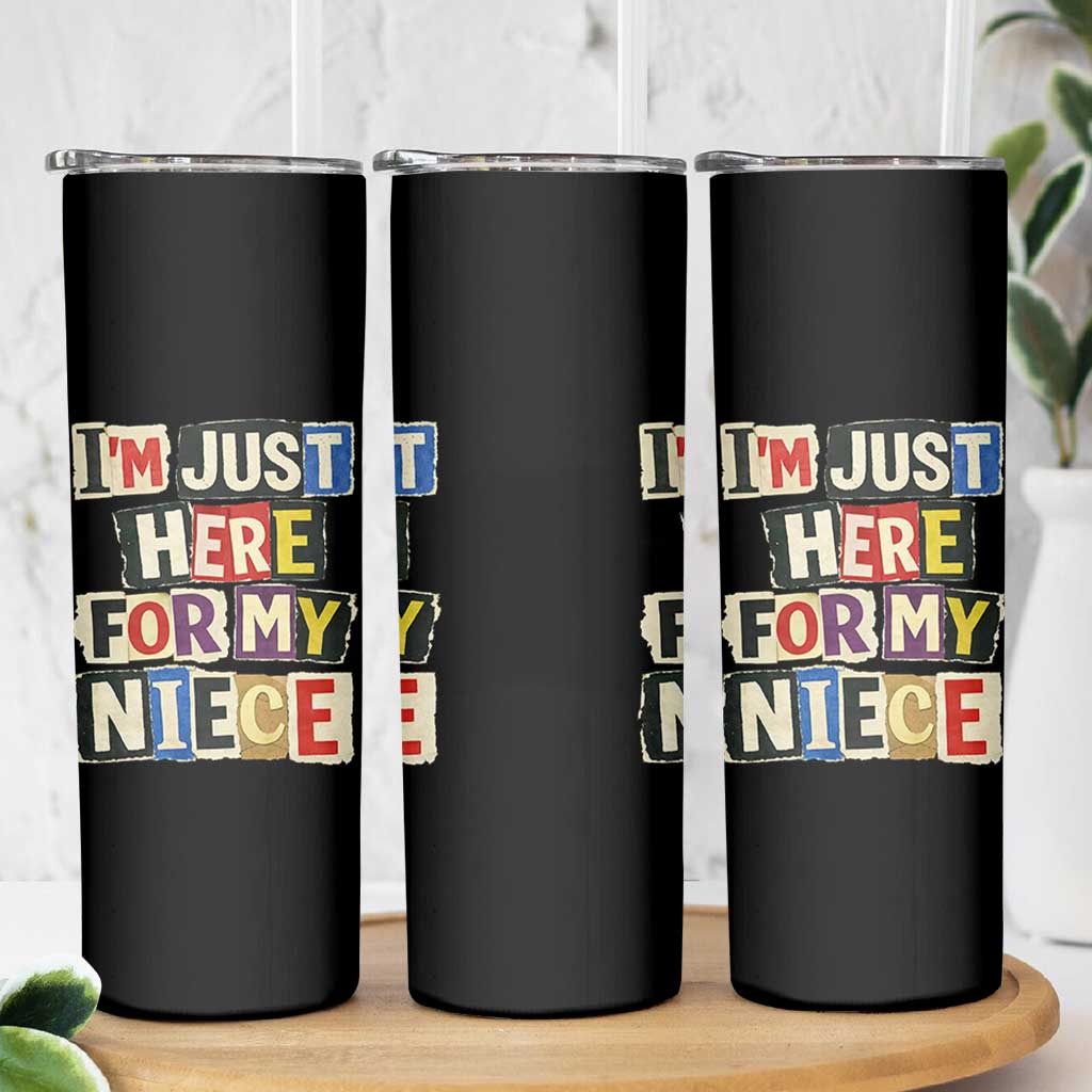 Im Just Here For My Niece Skinny Tumbler Trendy Aunts Letter Print Vintage
