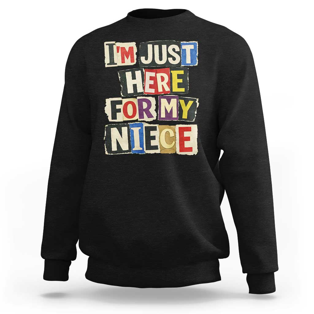 Im Just Here For My Niece Sweatshirt Trendy Aunts Letter Print Vintage