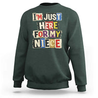 Im Just Here For My Niece Sweatshirt Trendy Aunts Letter Print Vintage