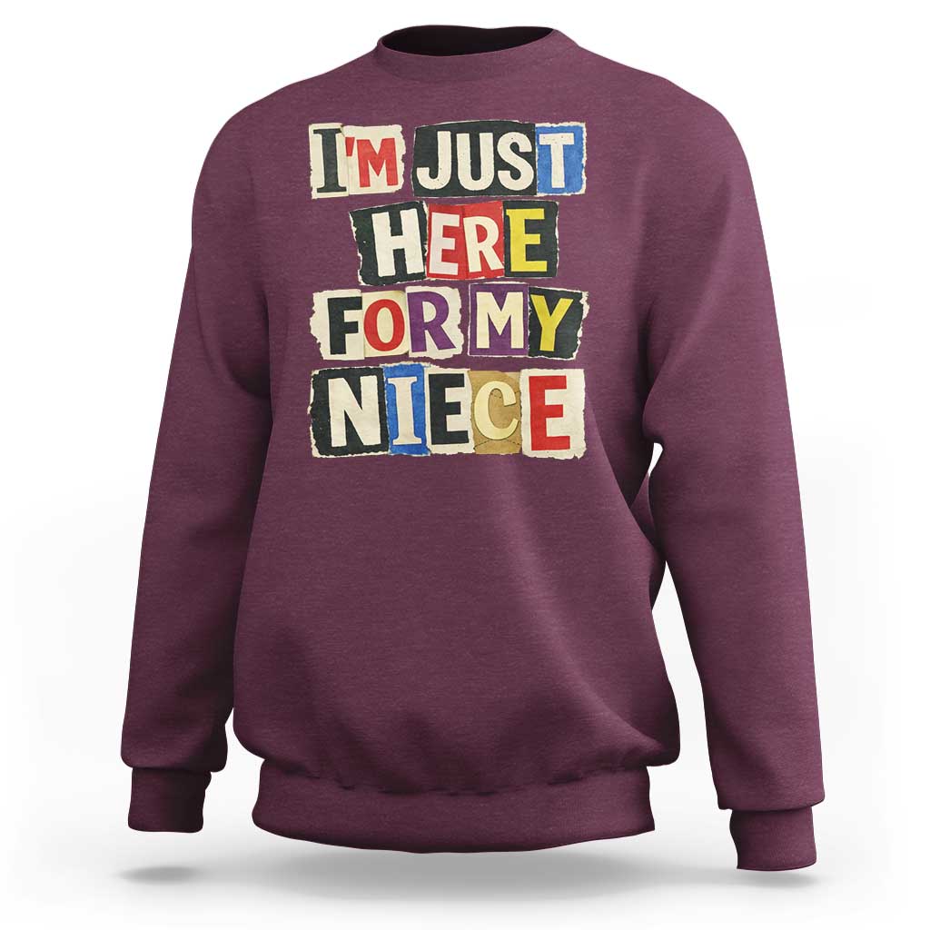 Im Just Here For My Niece Sweatshirt Trendy Aunts Letter Print Vintage