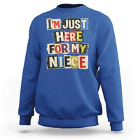 Im Just Here For My Niece Sweatshirt Trendy Aunts Letter Print Vintage