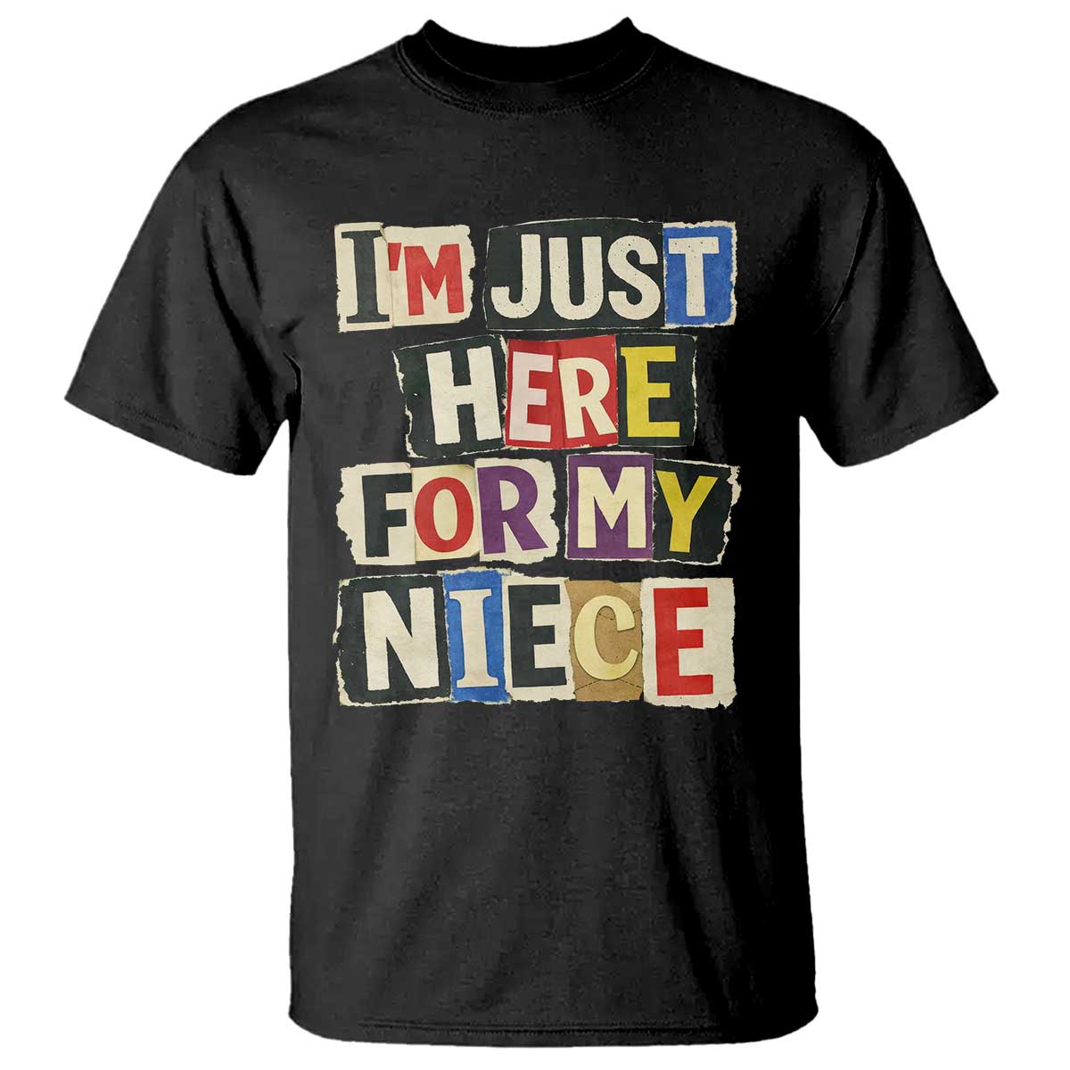 Im Just Here For My Niece T Shirt Trendy Aunts Letter Print Vintage