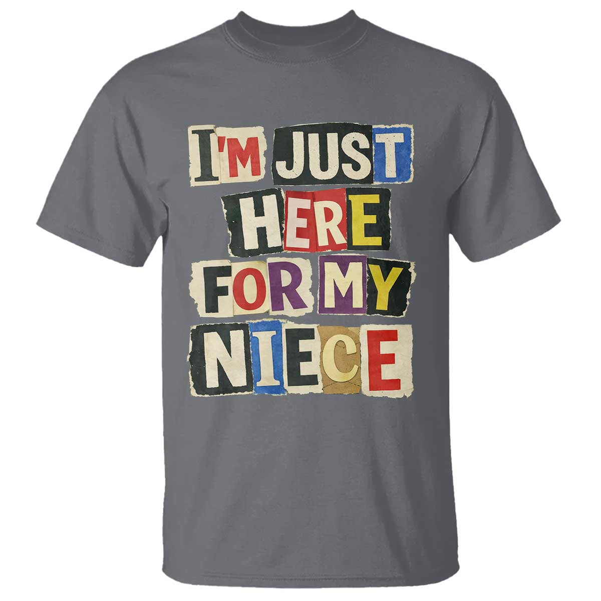 Im Just Here For My Niece T Shirt Trendy Aunts Letter Print Vintage