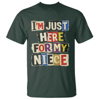 Im Just Here For My Niece T Shirt Trendy Aunts Letter Print Vintage