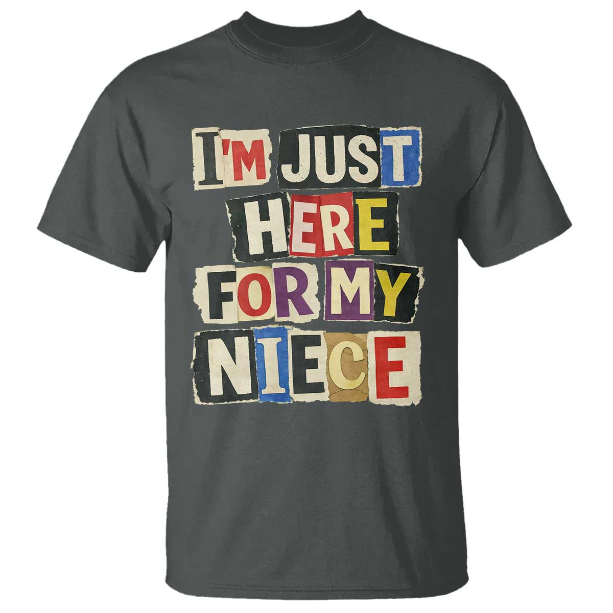 Im Just Here For My Niece T Shirt Trendy Aunts Letter Print Vintage