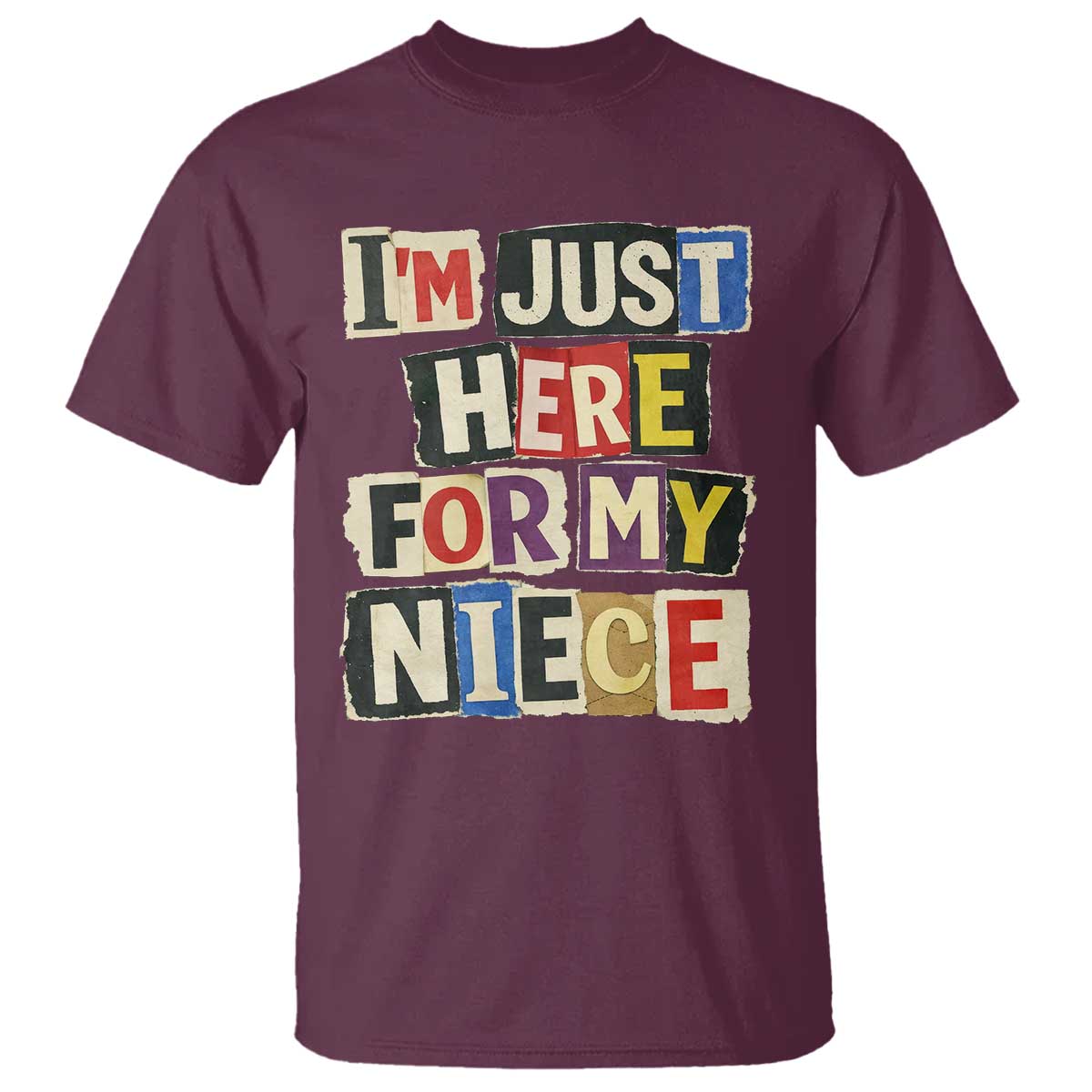 Im Just Here For My Niece T Shirt Trendy Aunts Letter Print Vintage
