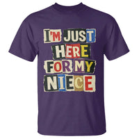Im Just Here For My Niece T Shirt Trendy Aunts Letter Print Vintage