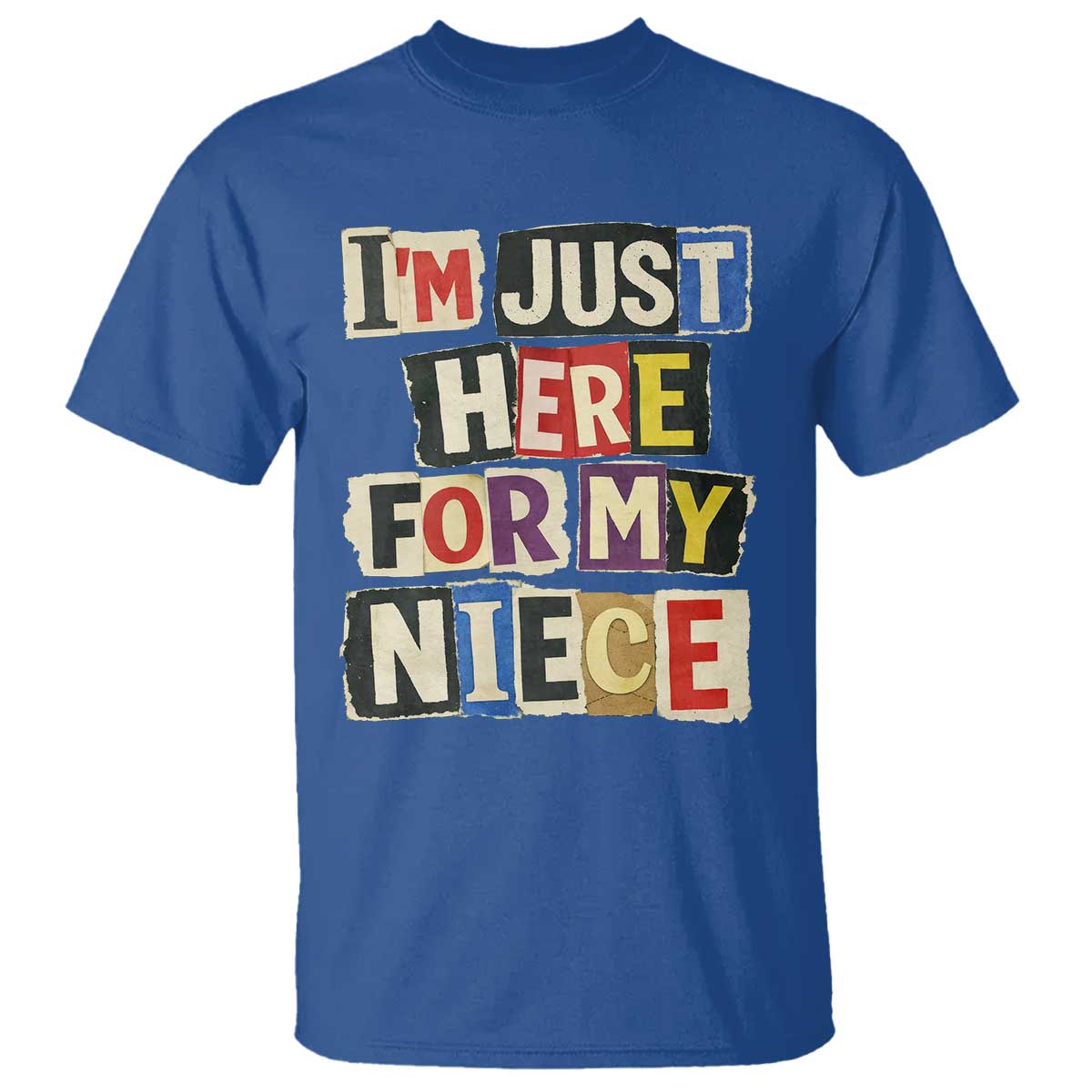 Im Just Here For My Niece T Shirt Trendy Aunts Letter Print Vintage