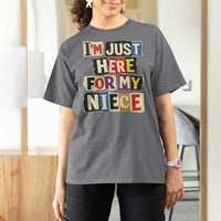 Im Just Here For My Niece T Shirt For Women Trendy Aunts Letter Print Vintage