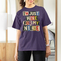 Im Just Here For My Niece T Shirt For Women Trendy Aunts Letter Print Vintage
