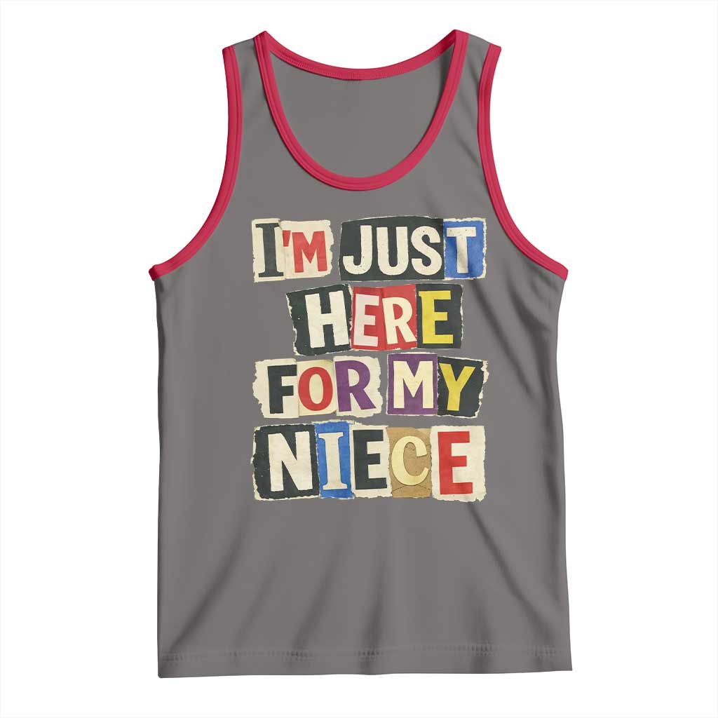 Im Just Here For My Niece Tank Top Trendy Aunts Letter Print Vintage