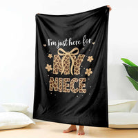 Im Just Here For My Niece Throw Blanket Gift For Aunt From Niece Leopard
