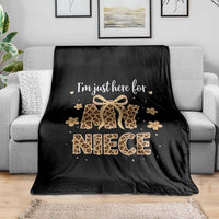 Im Just Here For My Niece Throw Blanket Gift For Aunt From Niece Leopard