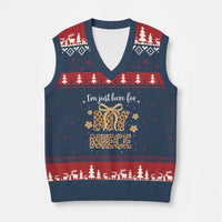 Im Just Here For My Niece V-Neck Knit Sweater Vest Gift For Aunt From Niece Leopard