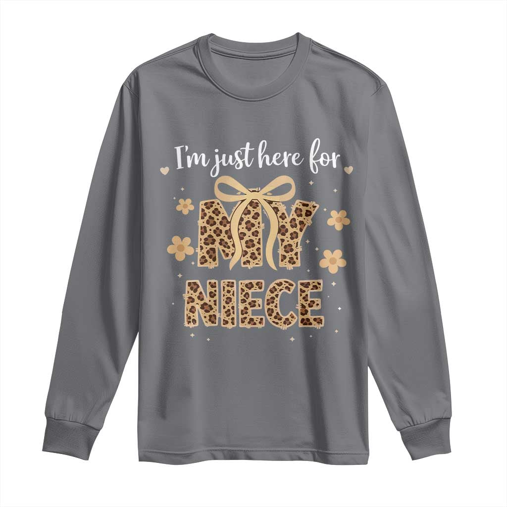 Im Just Here For My Niece Long Sleeve Shirt Gift For Aunt From Niece Leopard
