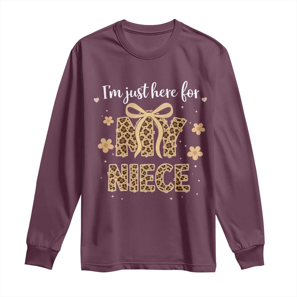 Im Just Here For My Niece Long Sleeve Shirt Gift For Aunt From Niece Leopard
