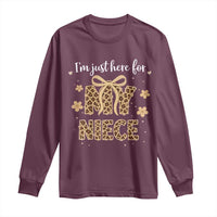Im Just Here For My Niece Long Sleeve Shirt Gift For Aunt From Niece Leopard