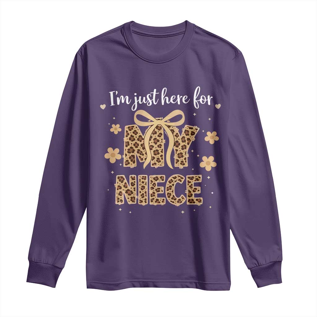 Im Just Here For My Niece Long Sleeve Shirt Gift For Aunt From Niece Leopard