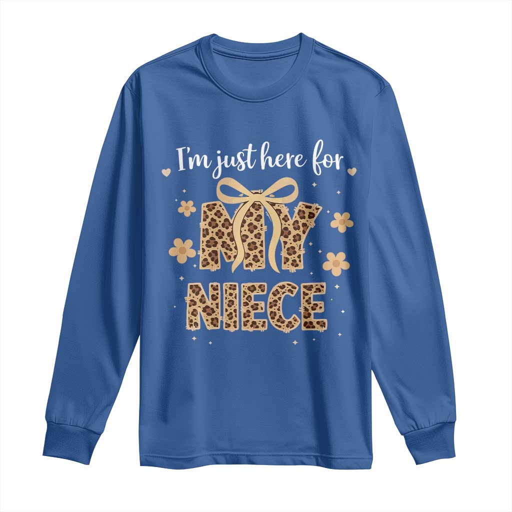 Im Just Here For My Niece Long Sleeve Shirt Gift For Aunt From Niece Leopard