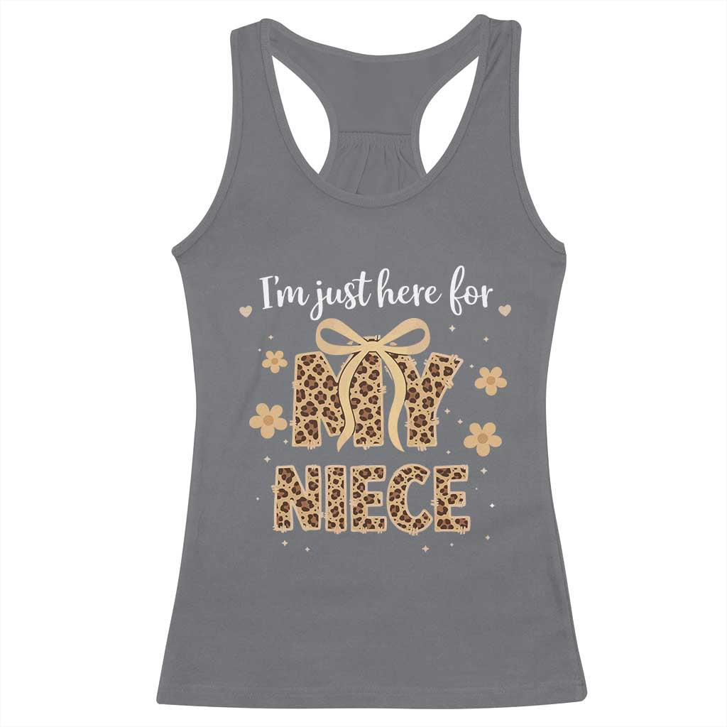 Im Just Here For My Niece Racerback Tank Top Gift For Aunt From Niece Leopard