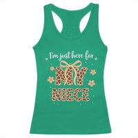 Im Just Here For My Niece Racerback Tank Top Gift For Aunt From Niece Leopard