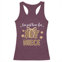 Im Just Here For My Niece Racerback Tank Top Gift For Aunt From Niece Leopard