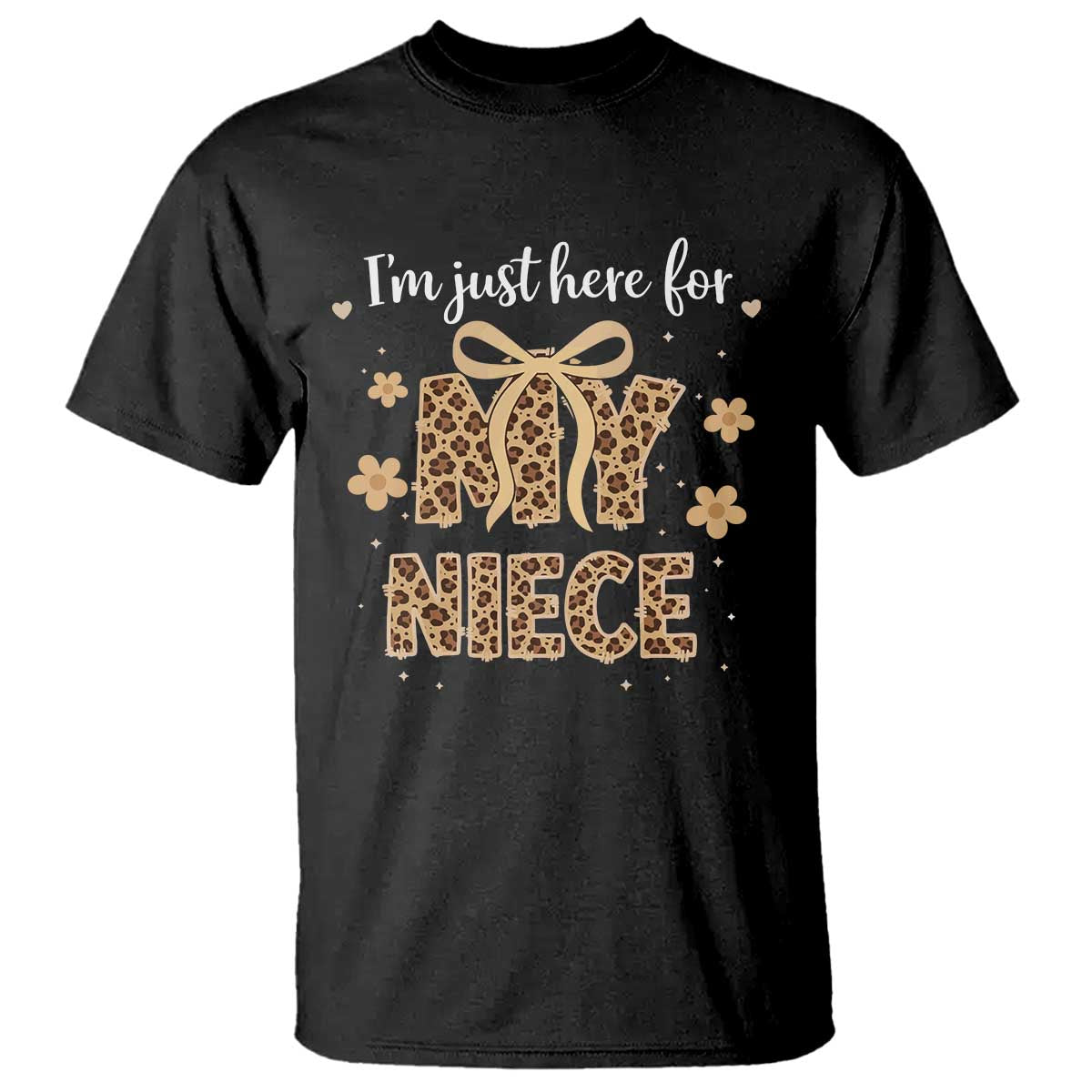 Im Just Here For My Niece T Shirt Gift For Aunt From Niece Leopard