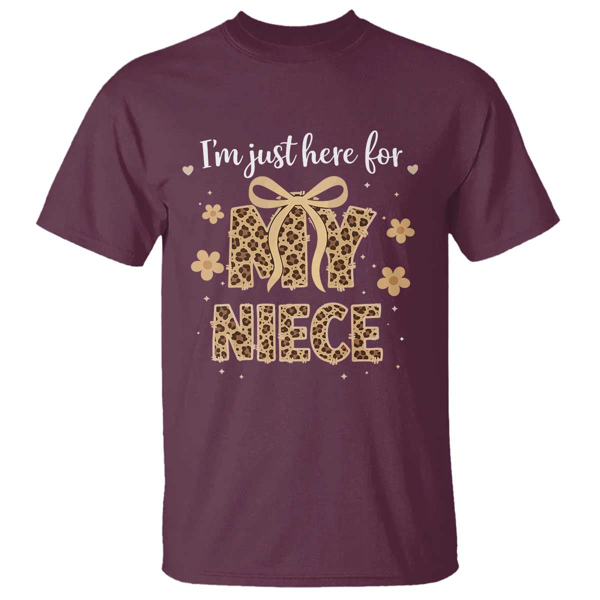 Im Just Here For My Niece T Shirt Gift For Aunt From Niece Leopard