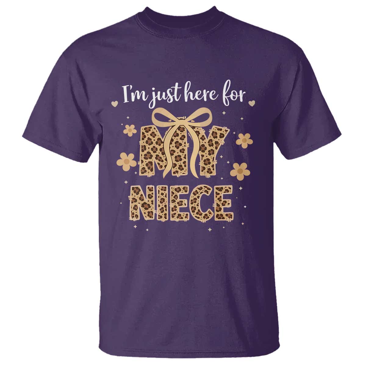 Im Just Here For My Niece T Shirt Gift For Aunt From Niece Leopard