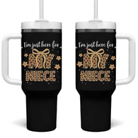 Im Just Here For My Niece Tumbler With Handle Gift For Aunt From Niece Leopard