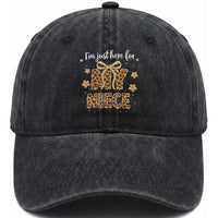 Im Just Here For My Niece Washed Cotton Baseball Cap Gift For Aunt From Niece Leopard