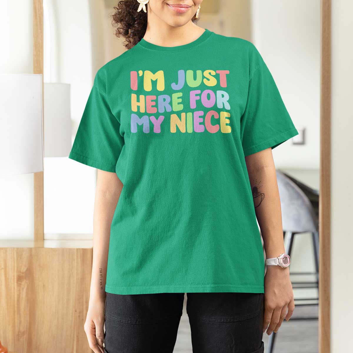 Im Just Here For My Niece T Shirt For Women Gift For Aunt From Niece