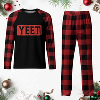 Funny Yeet Plaid Pajama Set Saying Quote Slang Meme - Wonder Print Shop