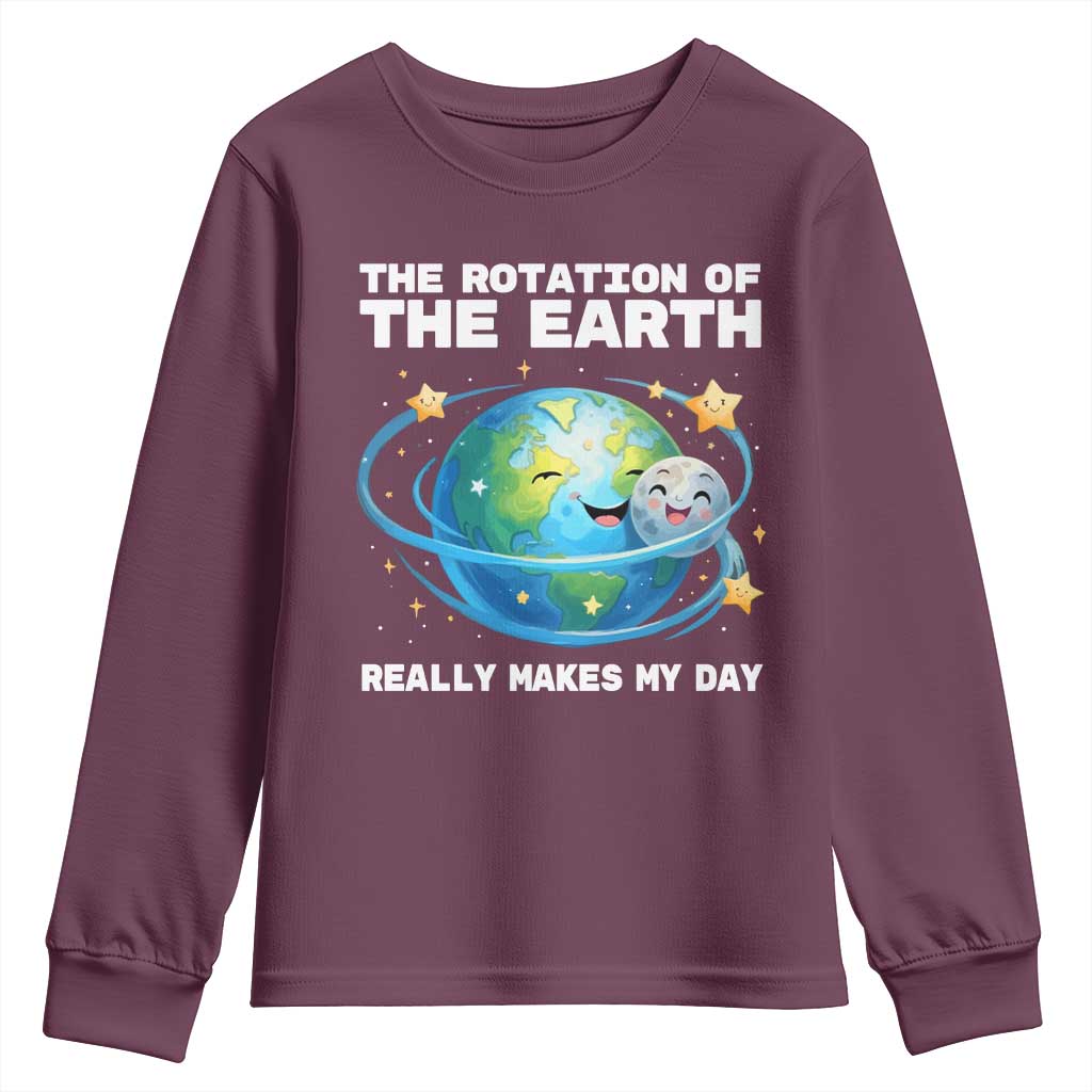Teacher Earth Day Youth Sweatshirt Rotation of the Earth Makes My Day Science