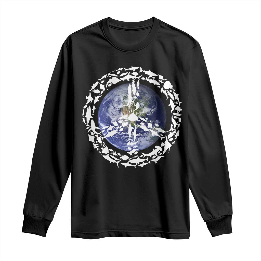 Earth Day Long Sleeve Shirt Save the Planet Peace Sign Positive Vibes