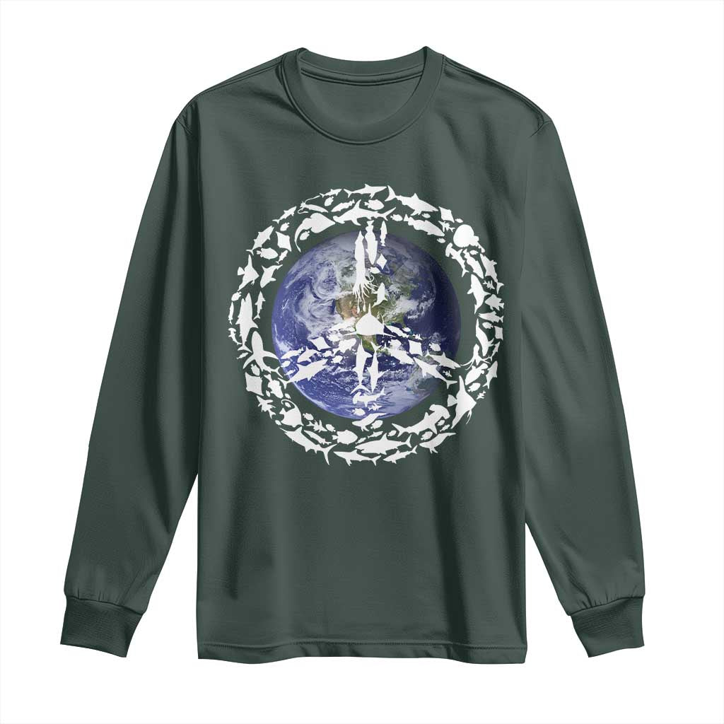 Earth Day Long Sleeve Shirt Save the Planet Peace Sign Positive Vibes