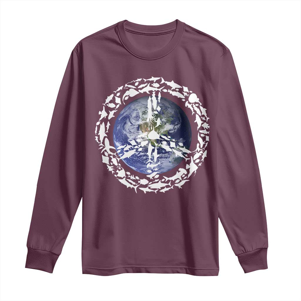 Earth Day Long Sleeve Shirt Save the Planet Peace Sign Positive Vibes