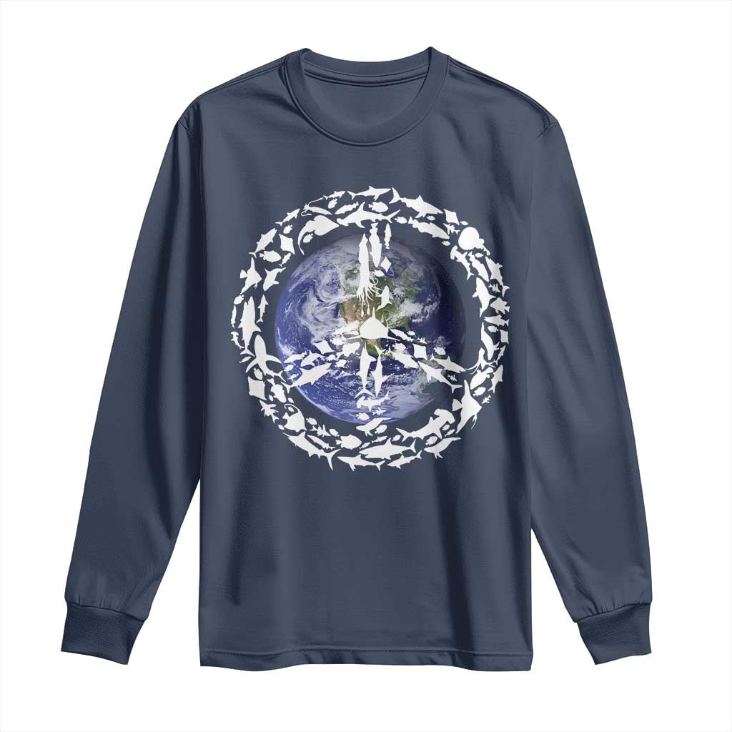 Earth Day Long Sleeve Shirt Save the Planet Peace Sign Positive Vibes